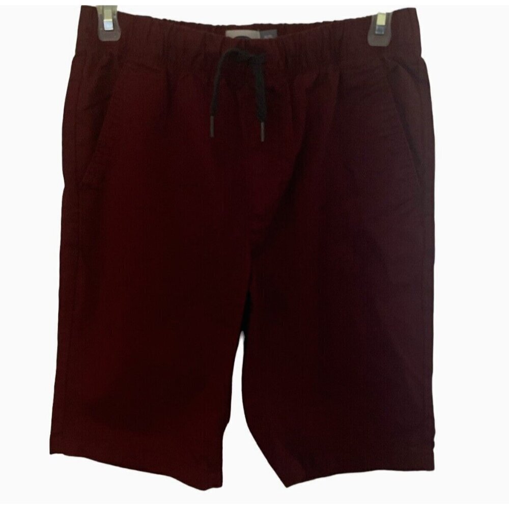 Old Navy Boys Jogger Shorts Size XL 14-16 Burgundy Pull On Drawstring